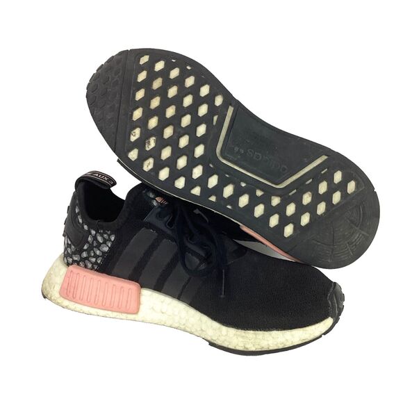 Adidas NMD R1 Animal Print -Women's 6 -Cheetah Core Black Pink Glow Shoes FZ1017 - Picture 1 of 9